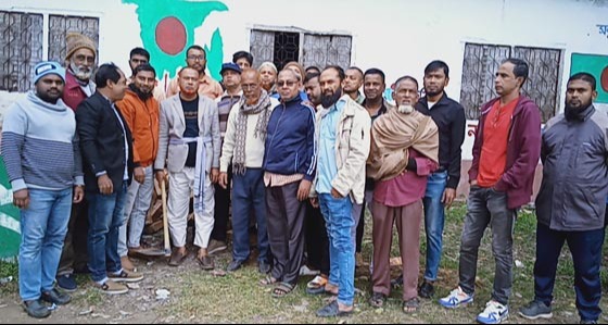 লোহাগড়ায়  ”জিয়া মঞ্চ” বর্ধিতকরণ কাজের উদ্বোধন