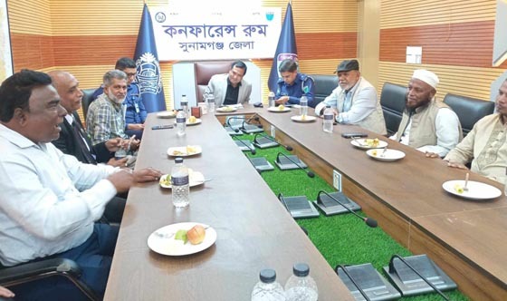 সুনামগঞ্জে সাম্প্রদায়িক সম্প্রীতি বজায় রাখতে পুলিশ প্রশাসনের মত বিনিময়