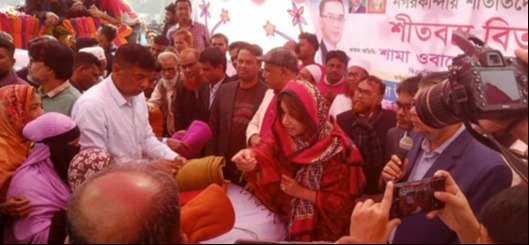 নগরকান্দায় শীতার্তদের পাশে বিএনপির সম্পাদক