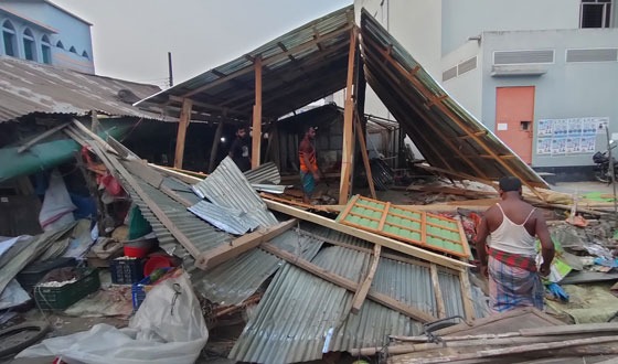 অবশেষে ভাণ্ডারিয়ায় অবৈধ স্থাপনা উচ্ছেদ অভিযান শুরু