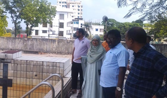 বগুড়া জেলা প্রশাসকের জেলা সুইমিংপুল পরিদর্শন
