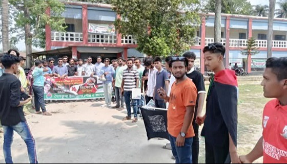 নির্মম বর্বরতা আর গণহত্যার বিরুদ্ধে শৈলকূপায় ছাত্রদলের বিক্ষোভ মিছিল