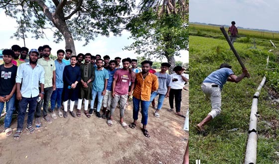 কুমিল্লায় অবৈধ ড্রেজার গুঁড়িয়ে দিলেন ছাত্র প্রতিনিধি দল