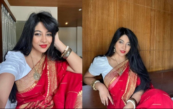 শাড়িতে নজর কাড়লেন জেফার