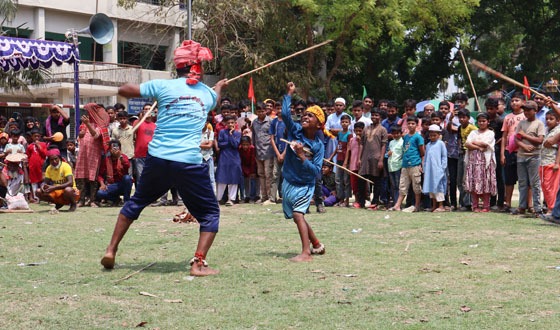সিংড়ায় বর্ষবরণ শোভাযাত্রা ও ঐতিহ্যবাহী লাঠি খেলা