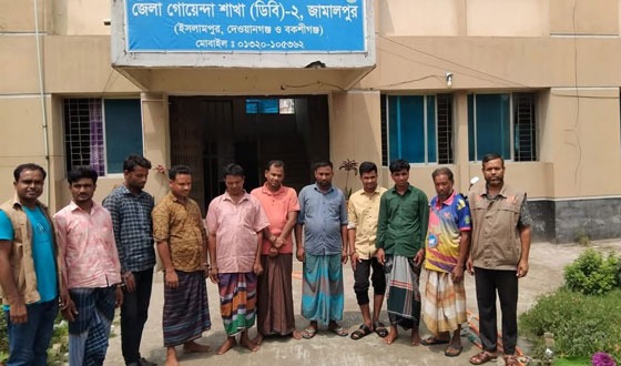 বকশীগঞ্জে জুয়ার আসর থেকে আটক ৯