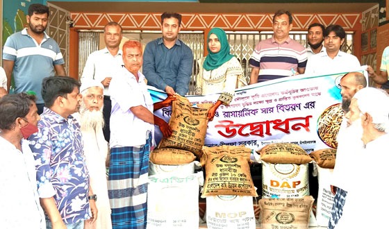 নাচোলে কৃষি প্রণোদনার সার-বীজ বিতরণ