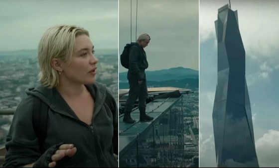 ২৭২২ ফুট উচ্চতা থেকে লাফ দিলেন ফ্লোরেন্স পিউ!