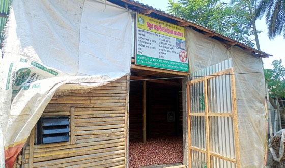 কৃষকদের আশা জাগাচ্ছে উন্নত পদ্ধতিতে পেঁয়াজ সংরক্ষণের ঘর