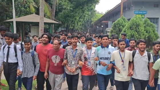 রাজশাহী পলিটেকনিক ইনস্টিটিউটে শিক্ষার্থীদের শাটডাউন কর্মসূচি ও বিক্ষোভ