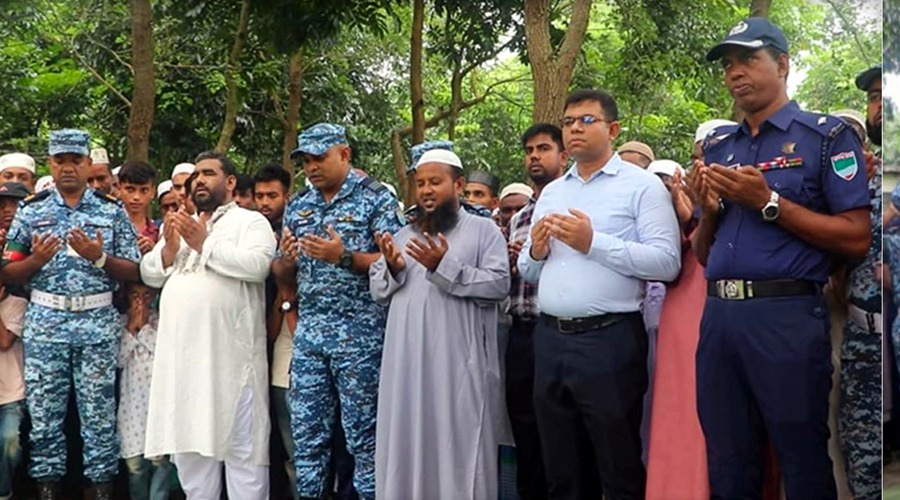 সাদীপুরে মাইলস্টোনে বিমান বিধ্বস্তে নিহত রজনীর কবরে বিমানবাহিনীর শ্রদ্ধা