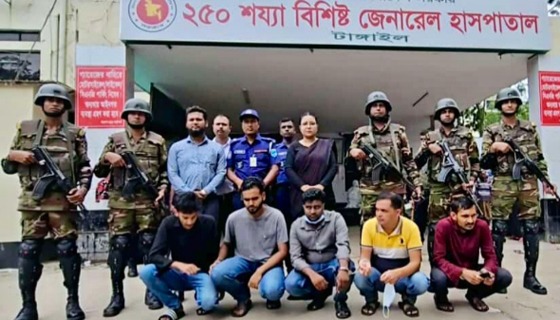 টাঙ্গাইল জেনারেল হাসপাতালে দালাল চক্রের ৫ সদস্য গ্রেপ্তার