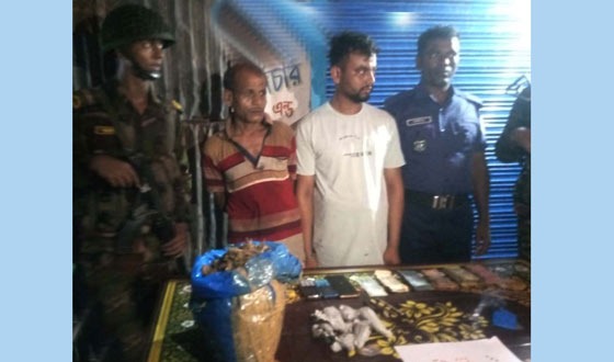 পার্বতীপুরে মাদকসহ বাবা-ছেলে গ্রেপ্তার