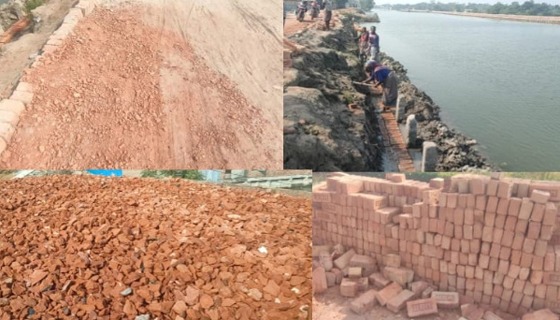 আশাশুনির আনুলিয়া ও কাপসন্ডায় সড়ক নির্মান কাজে দুর্নীতির অভিযোগ