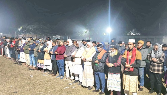 গোমস্তাপুরে হাদির গায়েবানা জানাযা অনুষ্ঠিত