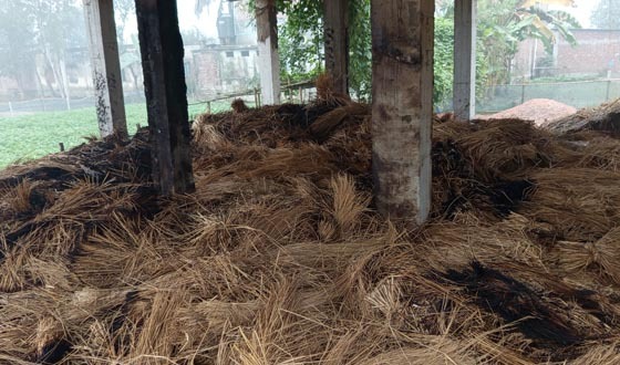 বিরলের তেঘরায় খড়ের স্তুপে আগুনে নির্মাণাধীন বিল্ডিংসহ ক্ষয়ক্ষতিতে থানায় অভিযোগ দায়ের