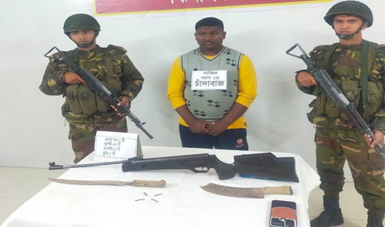 সেনাবাহিনীর অভিযানে দেশি অস্ত্রসহ আটক ১