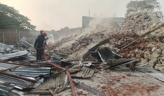 গজারিয়ায় ঢালাই ও চুন কারখানা গুঁড়িয়ে দিল তিতাস