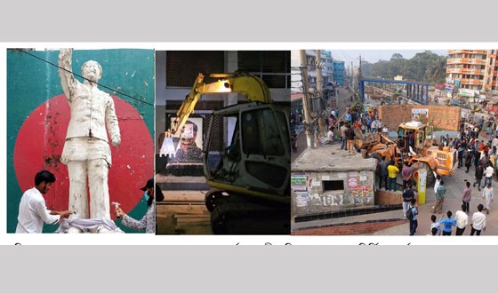 বরিশালে পার্ক ও বঙ্গবন্ধুর ম্যুরাল ভাঙচুর