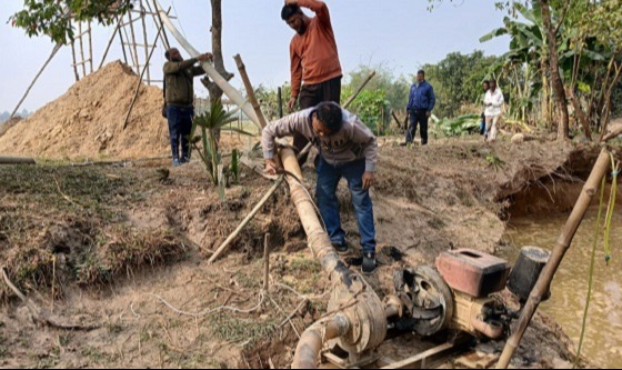কলমাকান্দায় ৩৩ হাজার ঘনফুট বালু জব্দ