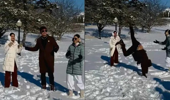 এবার বরফের উপর ডিগবাজি দিলেন জায়েদ খান!