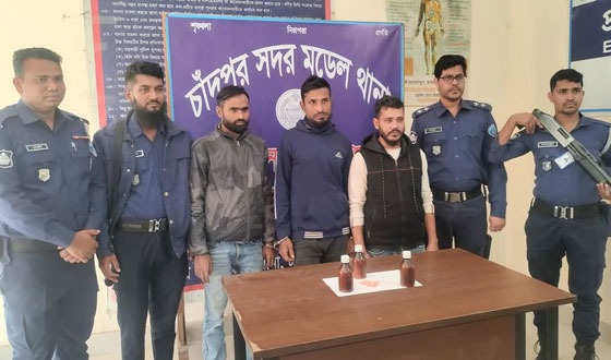 চাঁদপুরে ৪,৫৫৭ পিস ইয়াবাসহ আটক ৩
