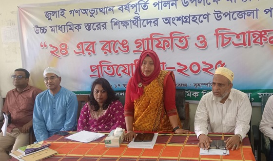 মান্দায় জুলাই গণঅভ্যুত্থান বর্ষপূর্তিতে গ্রাফিতি ও চিত্রাঙ্কণ প্রতিযোগিতা