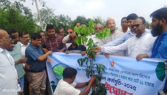 বিরলে একইদিনে ৯১ হাজার বৃক্ষ রোপণ
