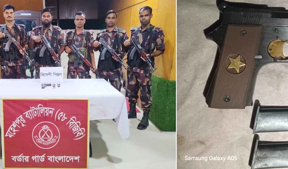 মহেশপুর সীমান্তে বিদেশি পিস্তল,গুলি, ম্যাগাজিন উদ্ধার