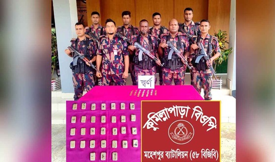 মহেশপুরে ৬ কোটি টাকা মূল্যের ৩১ টি স্বর্ণের বার উদ্ধার