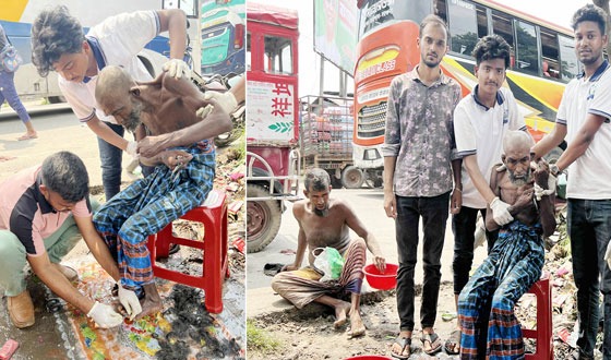 ভবঘুরেদের পাশে সেনা সদস্য