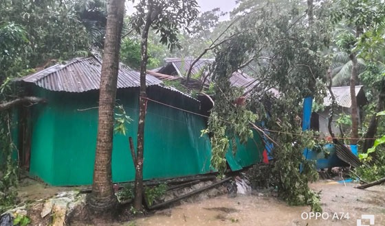 সেনবাগে ৫মিনিটের টনেডোর আঘাতে ৩ গ্রাম লন্ডভন্ড, আহত ১০