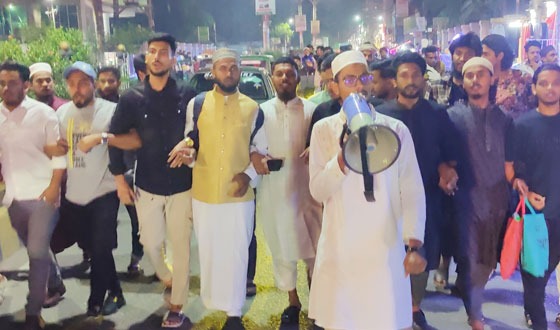 গাজায় ইসরায়েলি হামলার প্রতিবাদে সিলেটে বিক্ষোভ