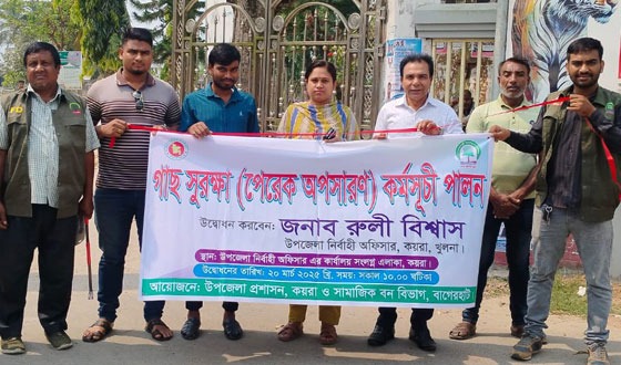 কয়রায় গাছ সুরক্ষায় লোহার পেরেক অপসারণ কর্মসূচি