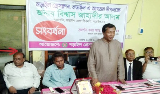 নড়াইলে বিএনপির সভাপতিকে সংবর্ধনা