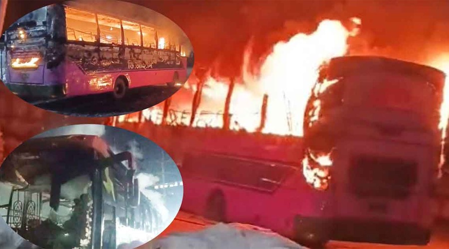 ভোররাতে গাজীপুরে আরও ২টি বাসে আগুন