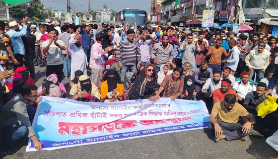 চাকরিতে পুনর্বহালের দাবিতে বরিশাল-ঢাকা মহাসড়ক অবরোধ