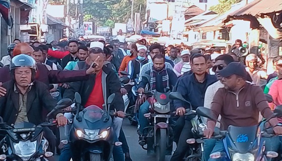 দৌলতখানে ধানের শীষের মোটরসাইকেল শোডাউন