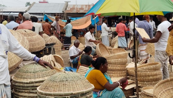 হারিয়ে যাচ্ছে বাঁশ ও বেতের তৈরী কুটির শিল্প