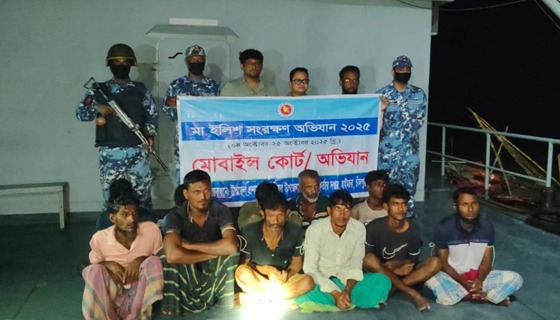 চাঁদপুরমেঘনায় মা ইলিশ রক্ষা অভিযানে ৮ জনের কারাদণ্ড