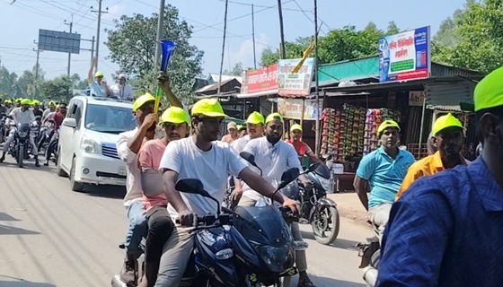 বাজিতপুরে এহসান কুফিয়ার জনসংযোগ ও মোটরসাইকেল শোভাযাত্রা