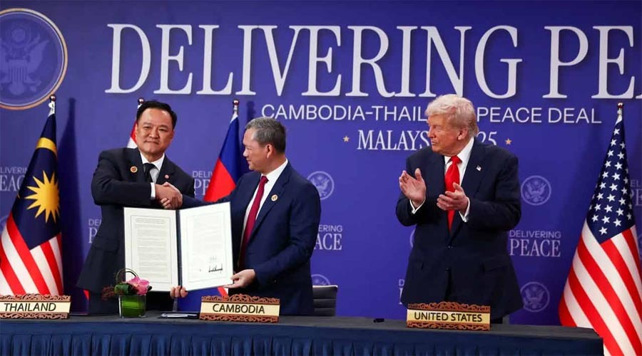 ট্রাম্পের উপস্থিতিতে থাইল্যান্ড–কম্বোডিয়া শান্তি চুক্তি
