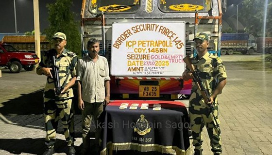 বেনাপোলে ৩ কোটি ৪০ লাখ টাকার স্বর্ণসহ ভারতীয় ট্রাক চালক আটক
