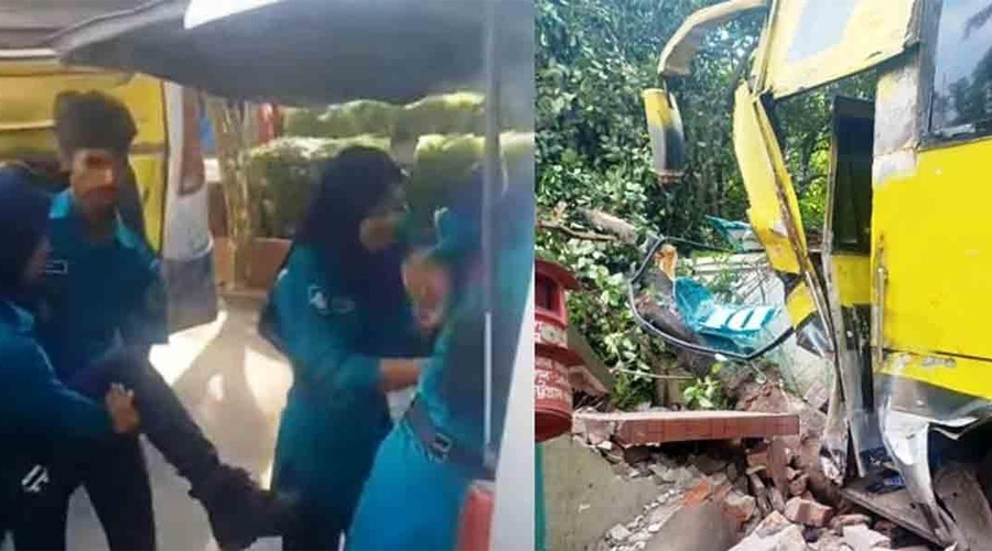 স্টেডিয়ামে যাওয়ার সময় পুলিশের বাস দুর্ঘটনায়, আহত ২০