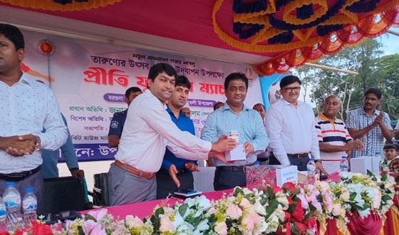 তরুন্যের উৎসব উপলক্ষে বরগুনায় প্রীতি ফুটবল প্রতিযোগিতা