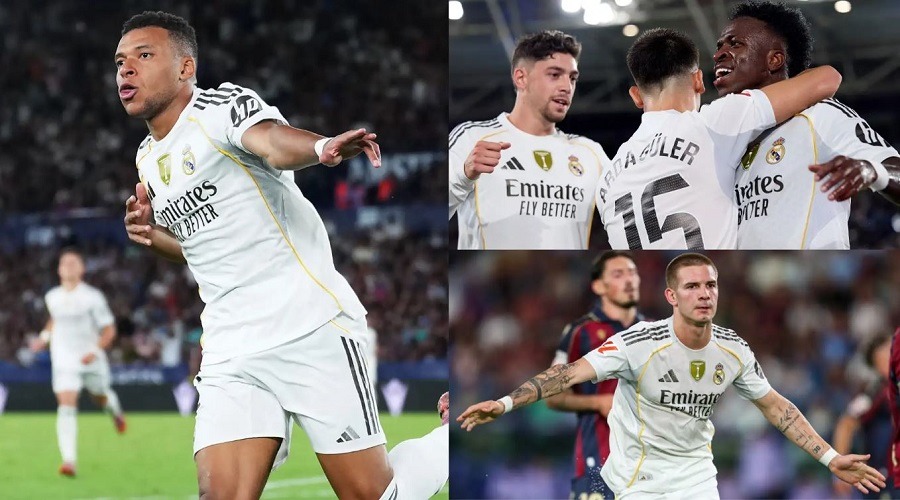 এমবাপ্পে-ভিনির গোলে রিয়ালের দাপুটে জয়