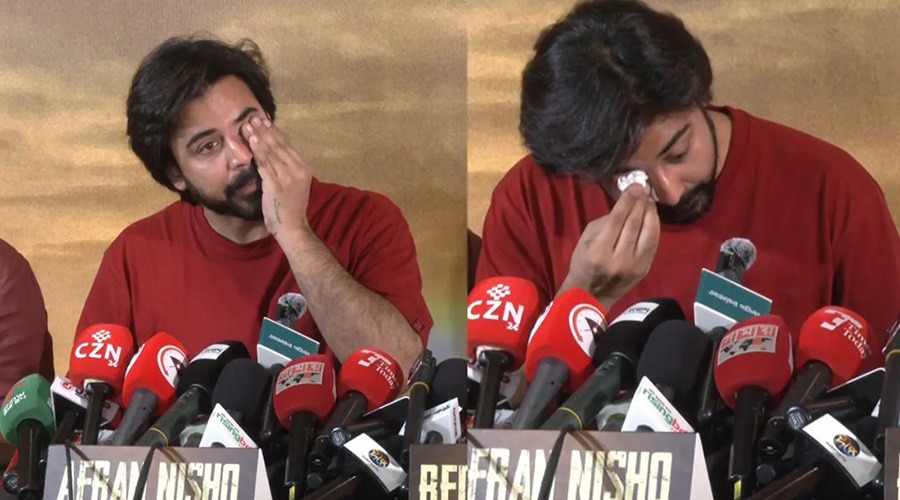 কান্নায় ভেঙে পড়লেন নিশো