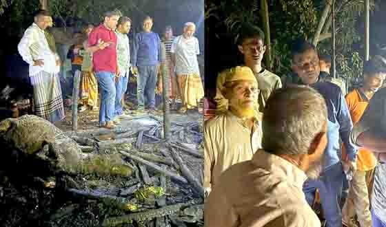 পলাশবাড়ীতে অগ্নিকান্ডে, গবাদিপশুসহ বসতবাড়ি পুড়ে ছাই