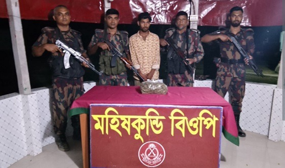 দৌলতপুর সীমান্তে বিজিবির অভিযানে মাদকসহ আটক ১