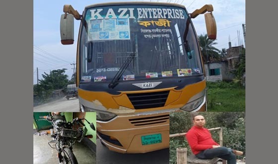 দেবহাটায় যাত্রীবাহী বাসের সাথে মুখোমুখি সংঘর্ষে ব্যবসায়ী নিহত
